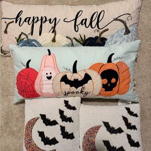 Halloween and Fall Themed Decorative Pillows - all 4 being sold together